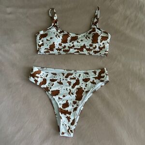 SHEIN Large Cow Print Swimsuit